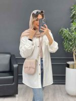 مانتو بغل زیپ جیب نما کد 4788 - تصویر 12