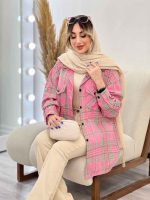 مانتو چهارخونه دو جیب پاکتی کد 4856 - تصویر 12