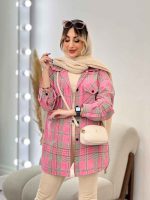 مانتو چهارخونه دو جیب پاکتی کد 4856 - تصویر 5