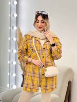 مانتو چهارخونه دو جیب پاکتی کد 4856 - تصویر 3