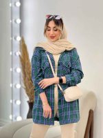 مانتو چهارخونه دو جیب پاکتی کد 4856 - تصویر 2