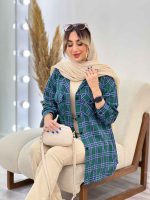 مانتو چهارخونه دو جیب پاکتی کد 4856 - تصویر 16