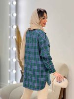 مانتو چهارخونه دو جیب پاکتی کد 4856 - تصویر 9