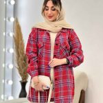 مانتو چهارخونه دو جیب پاکتی کد 4856