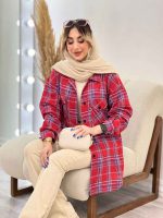 مانتو چهارخونه دو جیب پاکتی کد 4856 - تصویر 8