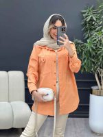 مانتو لینن سر جیب پاگن کد 4855 - تصویر 2