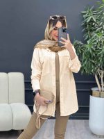 مانتو لینن سر جیب پاگن کد 4855 - تصویر 17