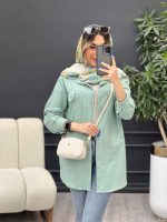 مانتو لینن سر جیب پاگن کد 4855 - تصویر 3