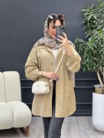 مانتو دو جیب برش دار سرو کد 4841 - تصویر 18