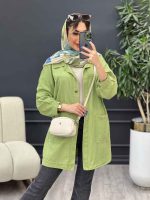 مانتو دو جیب برش دار سرو کد 4841 - تصویر 9