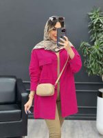 مانتو دو جیب پیله بغل چاک کد 4744 - تصویر 24