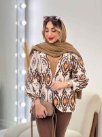 مانتو طرح دار مغزی دوزی کد 4834 - تصویر 12