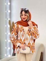 مانتو طرح دار مغزی دوزی کد 4834 - تصویر 5