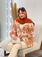 مانتو طرح دار مغزی دوزی کد 4834 - تصویر 10