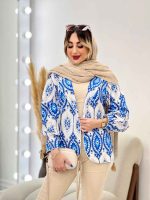 مانتو طرح دار مغزی دوزی کد 4834 - تصویر 9