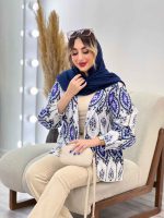 مانتو طرح دار مغزی دوزی کد 4834 - تصویر 16