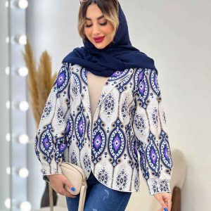 مانتو طرح دار مغزی دوزی کد 4834
