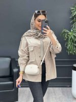 مانتو دو جیب پاکتی ریش دار کد 4817 - تصویر 16
