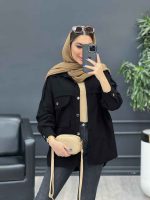 مانتو دو جیب پاکتی ریش دار کد 4817 - تصویر 7