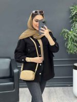 مانتو دو جیب پاکتی ریش دار کد 4817 - تصویر 15