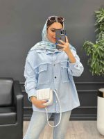 مانتو دو جیب پاکتی ریش دار کد 4817 - تصویر 20
