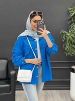 مانتو دو جیب پاکتی ریش دار کد 4817 - تصویر 19
