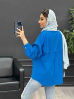 مانتو دو جیب پاکتی ریش دار کد 4817 - تصویر 12