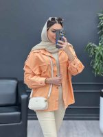مانتو دو جیب پاکتی ریش دار کد 4817 - تصویر 10