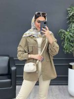 مانتو دو جیب پاکتی ریش دار کد 4817 - تصویر 9