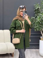 مانتو کتان سر جیب دکمه زاپ دار کد 4865 - تصویر 4