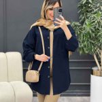 مانتو دو جیب پایین هلال نینا کد 4862