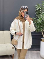مانتو دو جیب پایین هلال نینا کد 4862 - تصویر 16