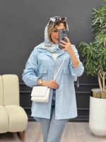 مانتو دو جیب پاکتی لنا کد 4799 - تصویر 3