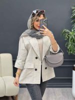 مانتو چهار دکمه دو جیب ایوا کد 4860 - تصویر 9