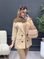 مانتو چهار دکمه دو جیب ایوا کد 4860 - تصویر 10