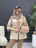 مانتو چهار دکمه دو جیب ایوا کد 4860 - تصویر 3