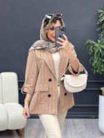 مانتو چهار دکمه دو جیب ایوا کد 4860 - تصویر 6