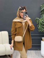 مانتو سر جیب دکمه آستین پیله کد 4854 - تصویر 8