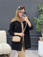 مانتو سر جیب دکمه آستین پیله کد 4854 - تصویر 6