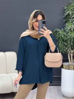 مانتو دکمه مخفی بغل چاک کد 4848 - تصویر 7
