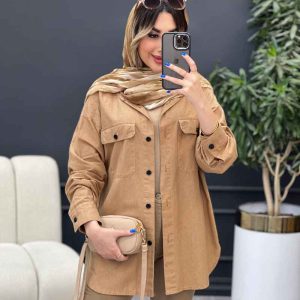 مانتو لینن سر جیب دکمه وینا کد 4846