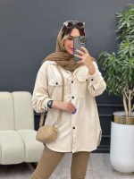 مانتو لینن سر جیب دکمه وینا کد 4846 - تصویر 15