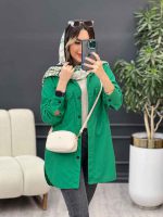 مانتو لینن سر جیب دکمه وینا کد 4846 - تصویر 30