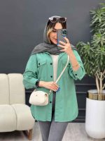 مانتو لینن سر جیب دکمه وینا کد 4846 - تصویر 31