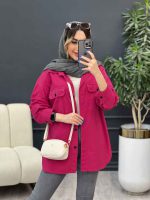مانتو لینن سر جیب دکمه وینا کد 4846 - تصویر 12