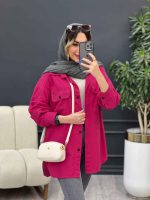 مانتو لینن سر جیب دکمه وینا کد 4846 - تصویر 25