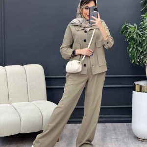 ست مانتو و شلوار افرا کد 4859