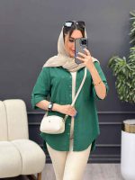 مانتو لینن رنگی بغل پنج دکمه کد 4872 - تصویر 22
