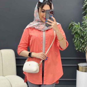 مانتو لینن رنگی بغل پنج دکمه کد 4872
