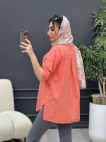 مانتو لینن رنگی بغل پنج دکمه کد 4957 - تصویر 25